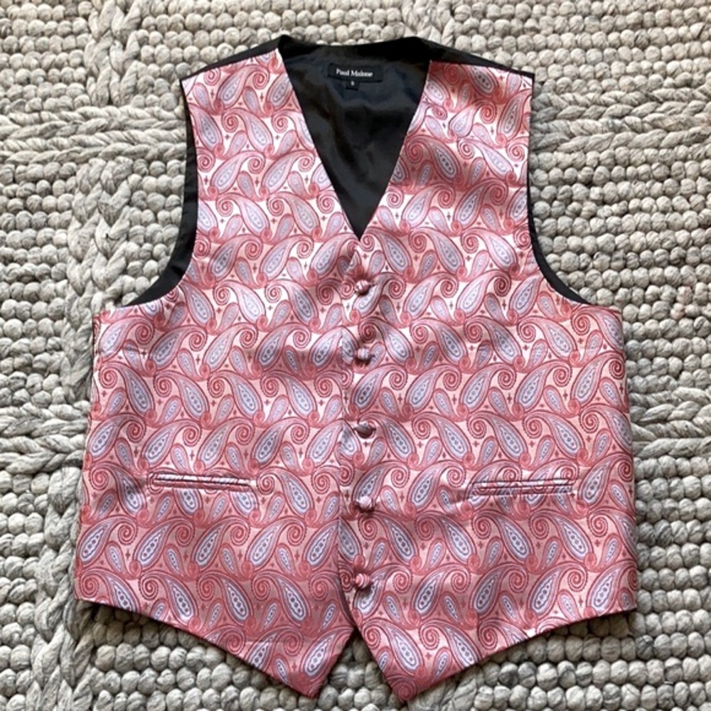 Paul Malone pink paisley vest